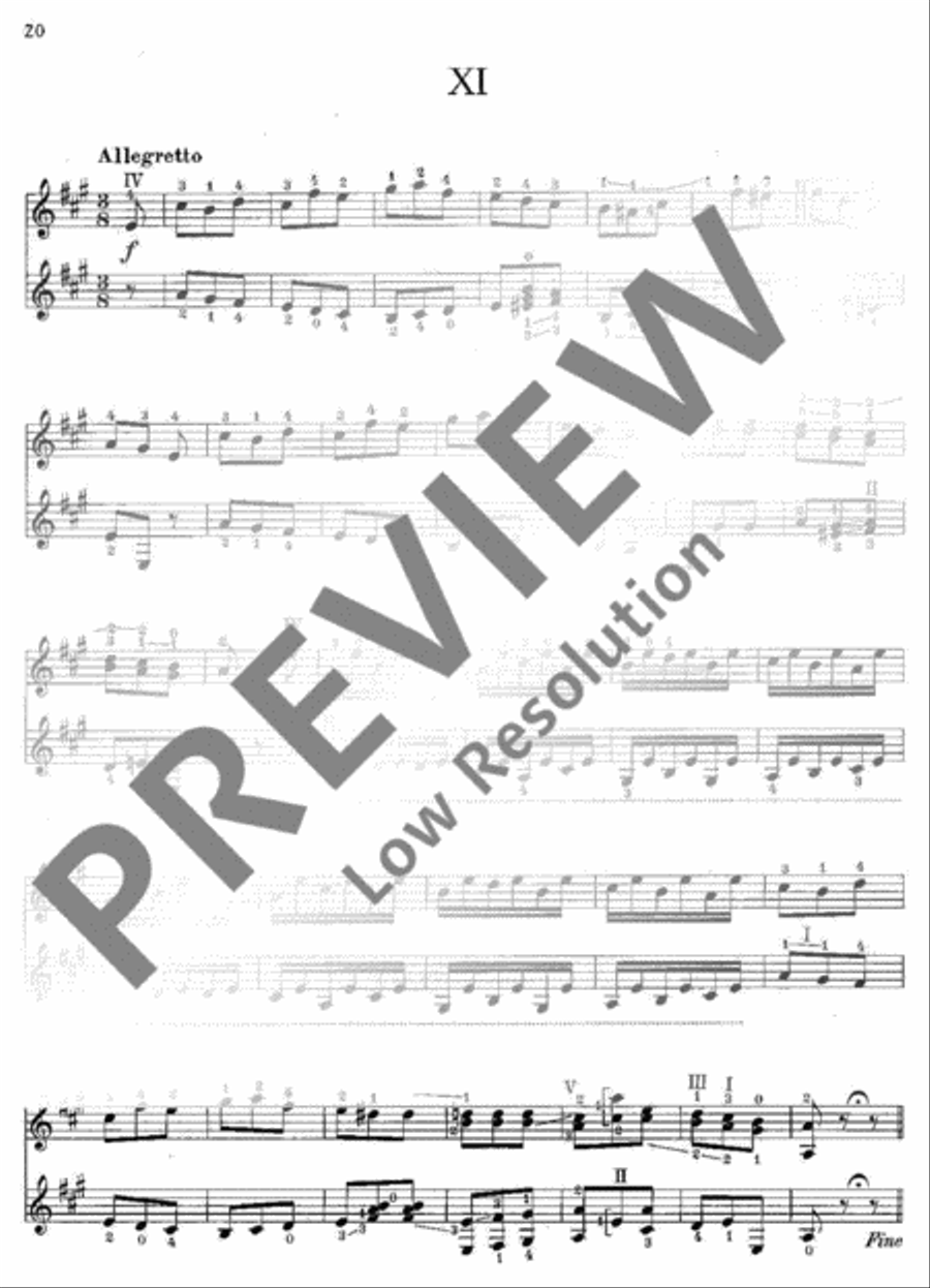 12 Duos Classical Guitar scores gallery preview page 21