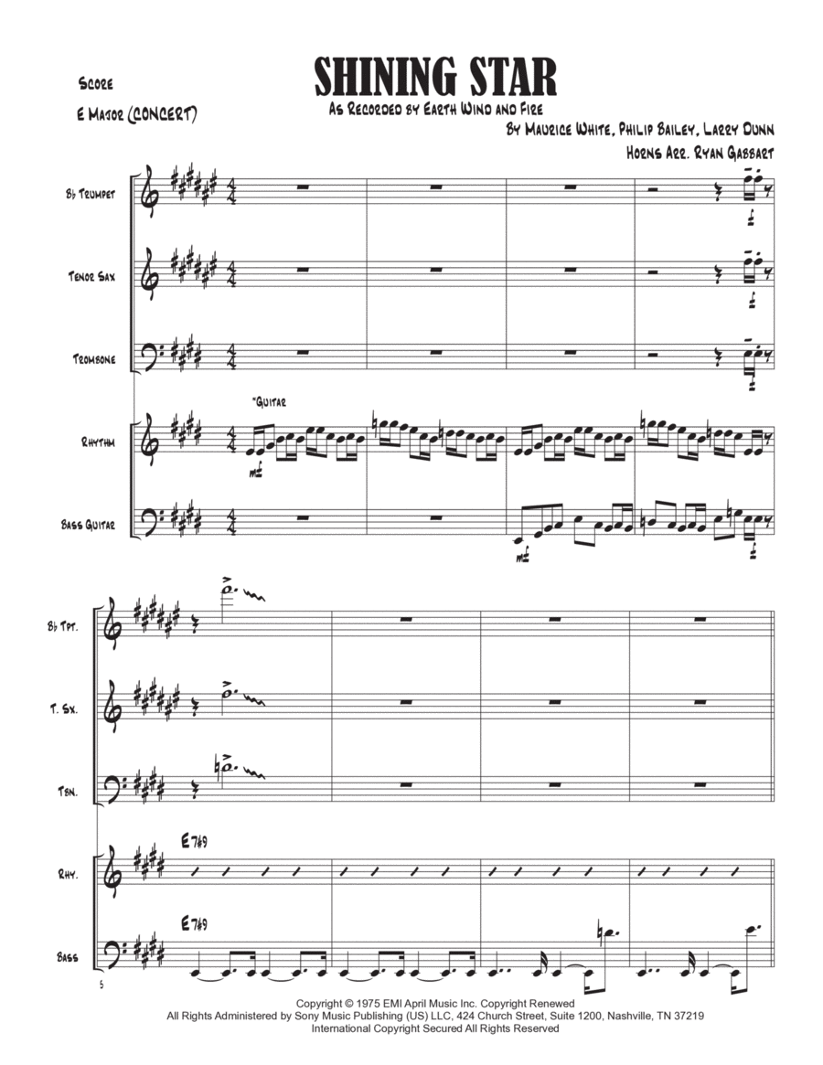 Shining Star Shining Star Tenor Saxophone scores gallery preview page 1