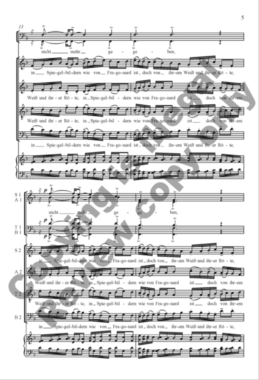 Rilke Songs: 3. Die Flamingos Divisi scores gallery preview page 4