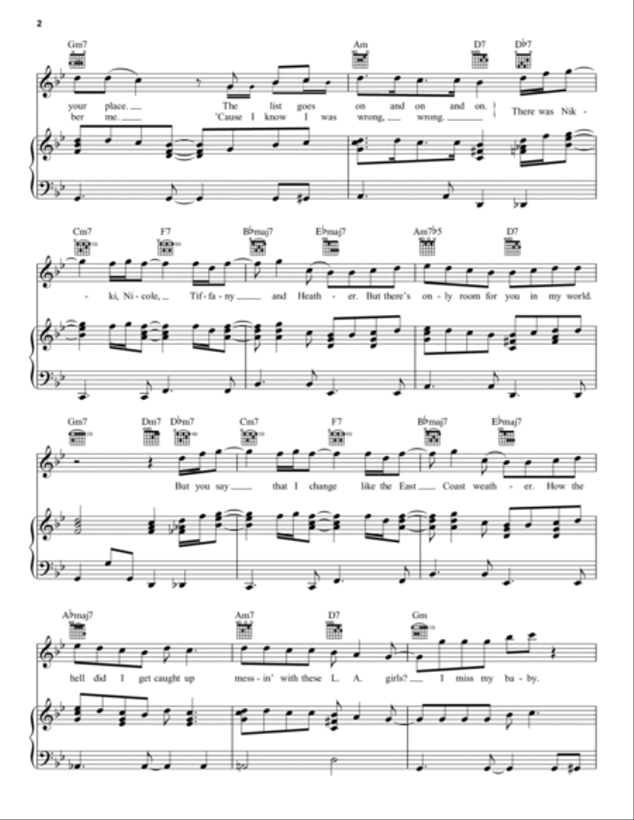 LA Girls Piano, Vocal, Guitar scores gallery preview page 2