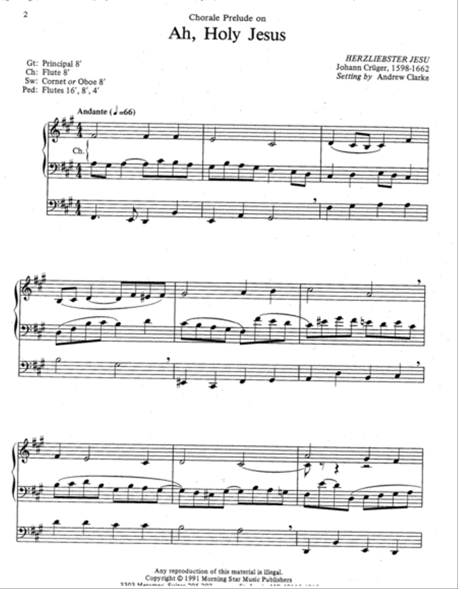Chorale Prelude Ah, Holy Jesus Organ scores gallery preview page 2