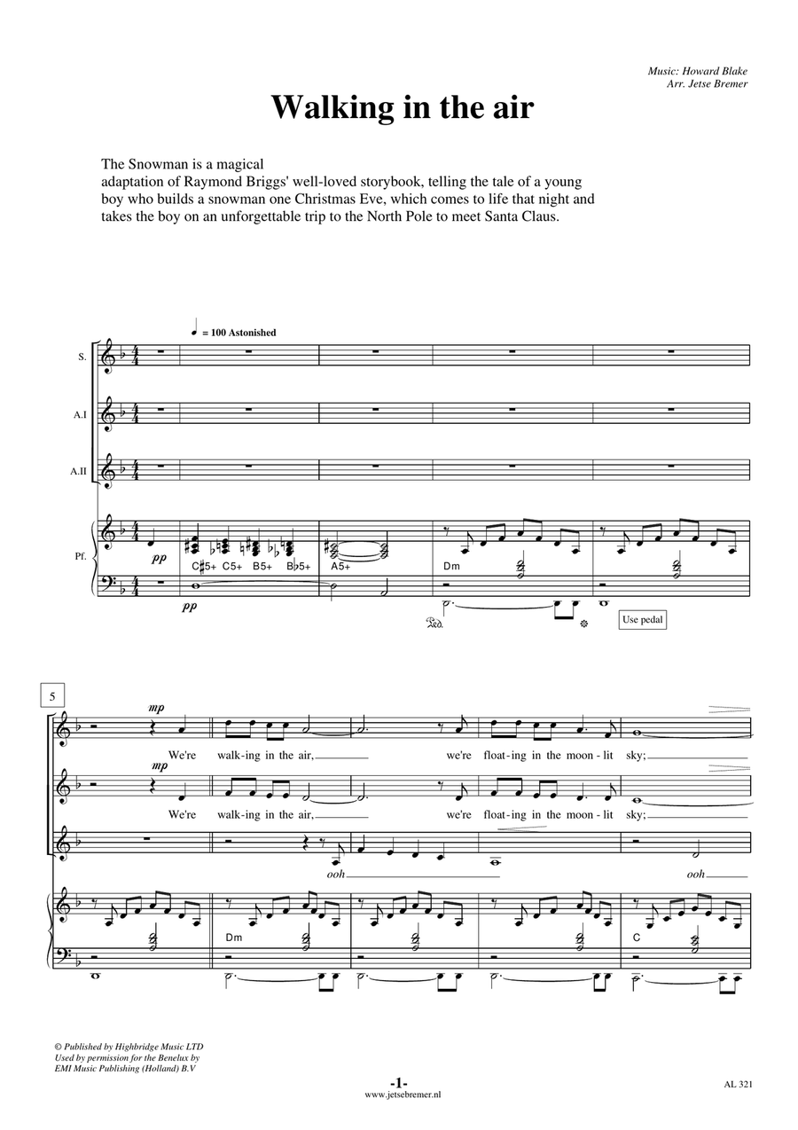 Walking In The Air Women's Choir scores gallery preview page 1
