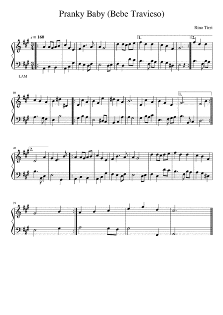 Music for babies and christmass (Pranky baby) Small Ensemble scores gallery preview page 1