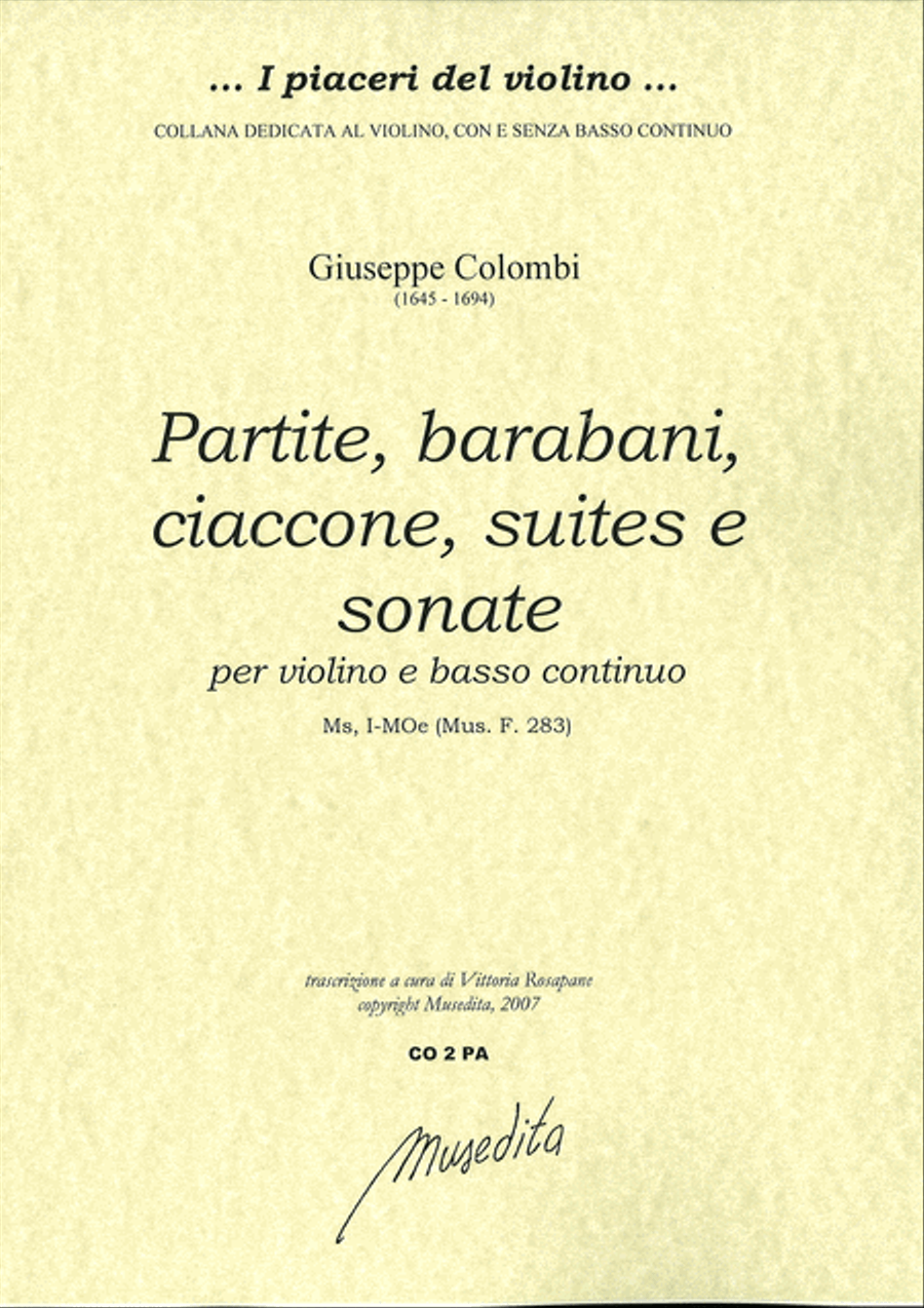 Partite, barabani, ciaccone, suites e sonate (Ms, I-MOe) Violin scores gallery preview page 1