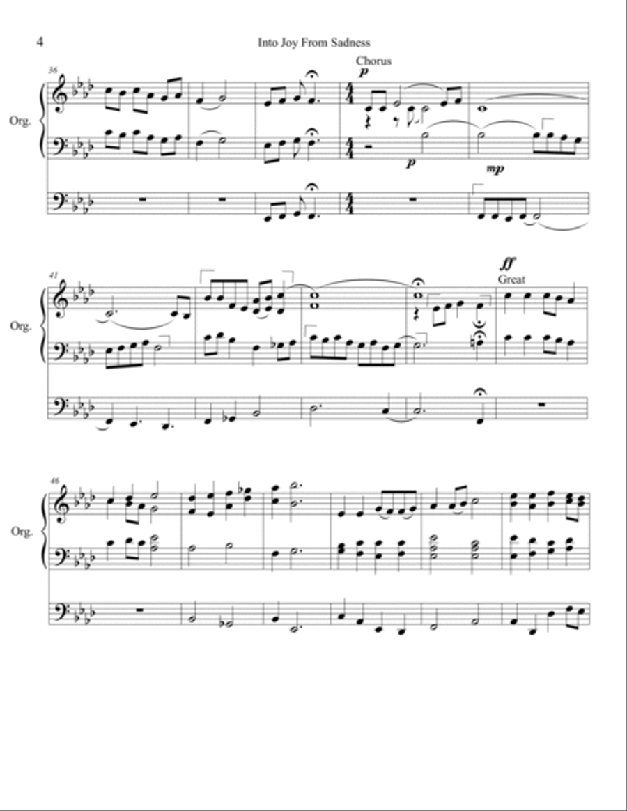 Into Joy From Sadness Organ Solo scores gallery preview page 4