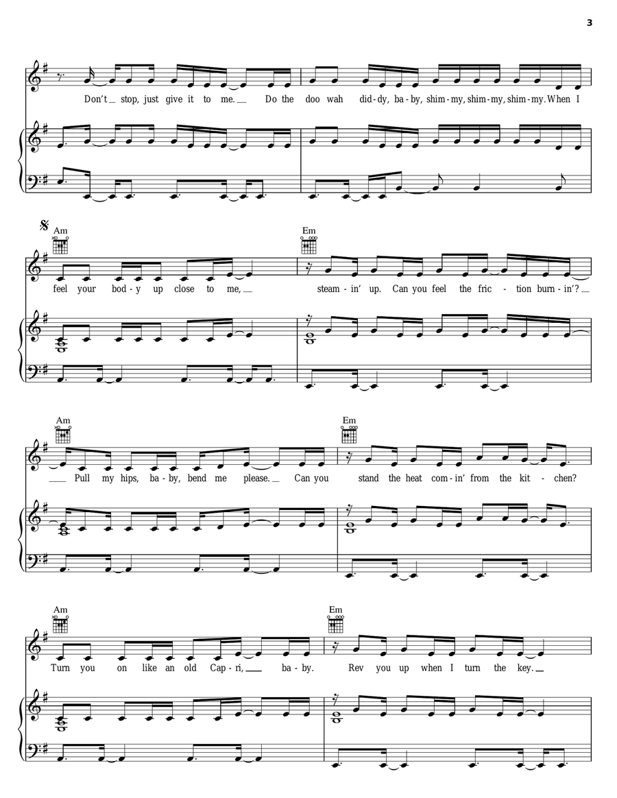 Swing With Me Piano, Vocal, Guitar scores gallery preview page 3
