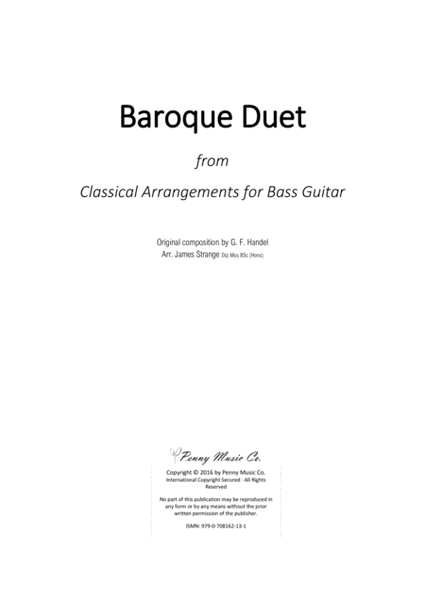 Baroque Duets for Two Bass Guitars