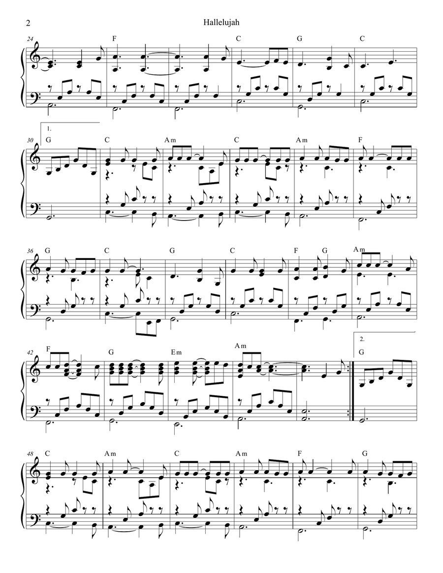 Hallelujah Piano scores gallery preview page 6