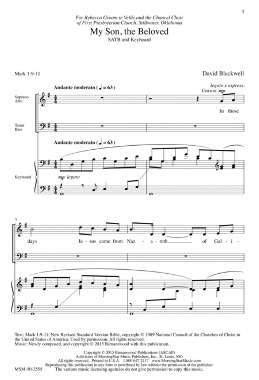 My Son, the Beloved 4-Part scores gallery preview page 2