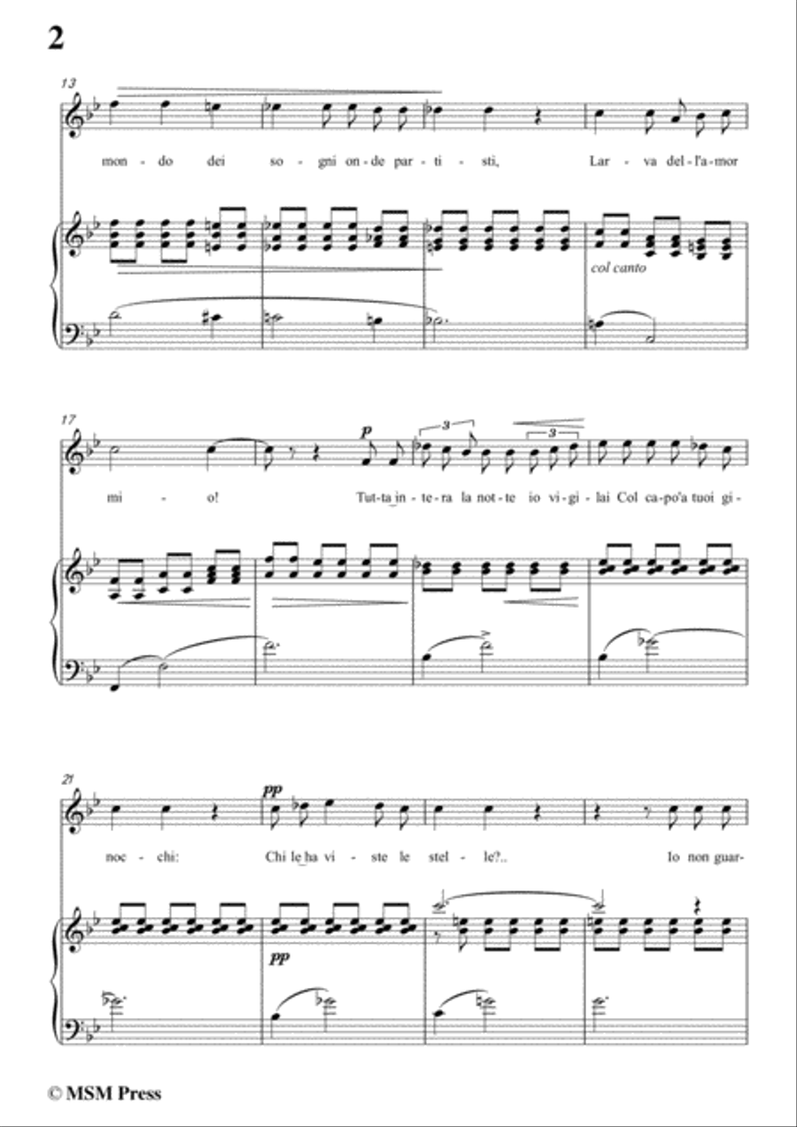 Tosti-Sull'alba in B flat Major,for Voice and Piano Voice Solo scores gallery preview page 4
