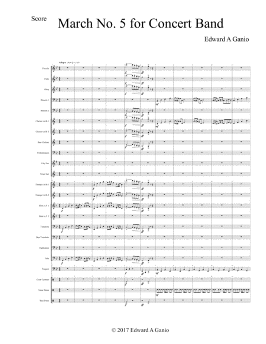March No. 5 for Concert Band Concert Band scores gallery preview page 1