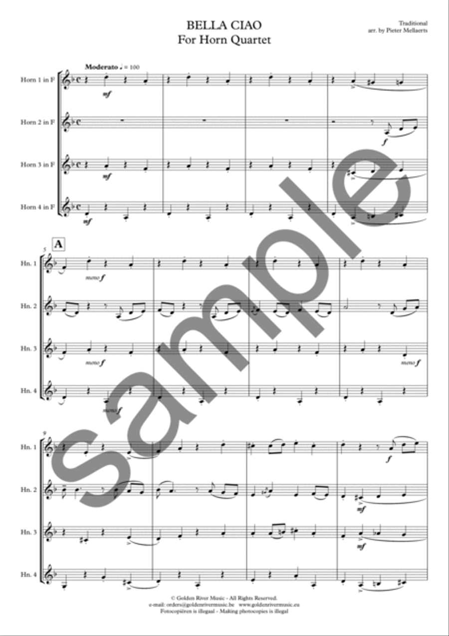 Bella Ciao Horn scores gallery preview page 2