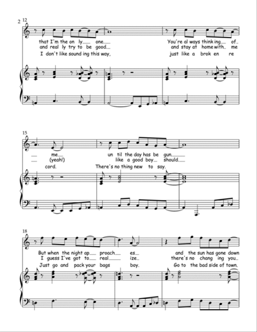 Bad Boy - Sheet music for single from the Reserved for You Collection Voice scores gallery preview page 3