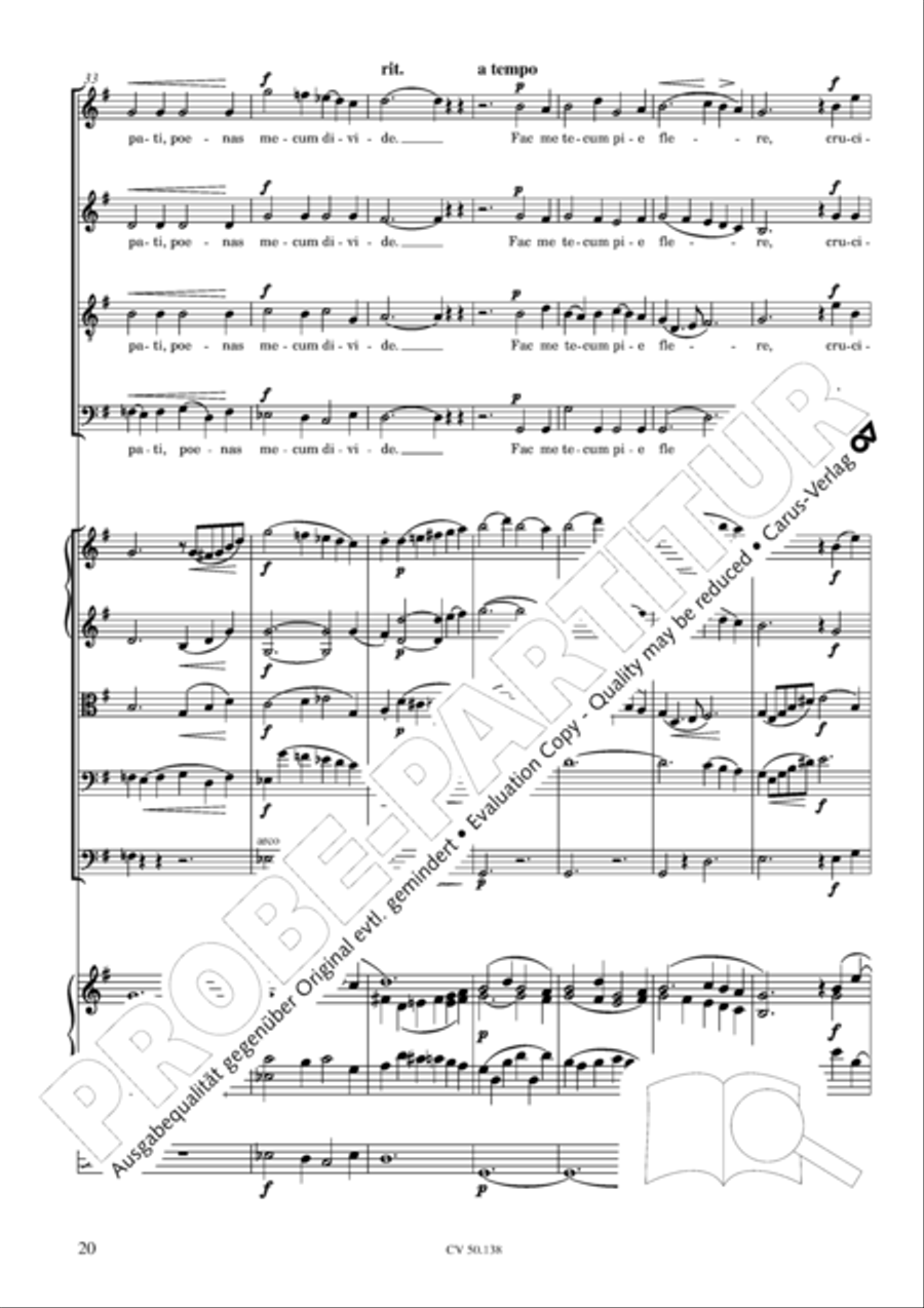Stabat Mater in G minor 4-Part scores gallery preview page 21