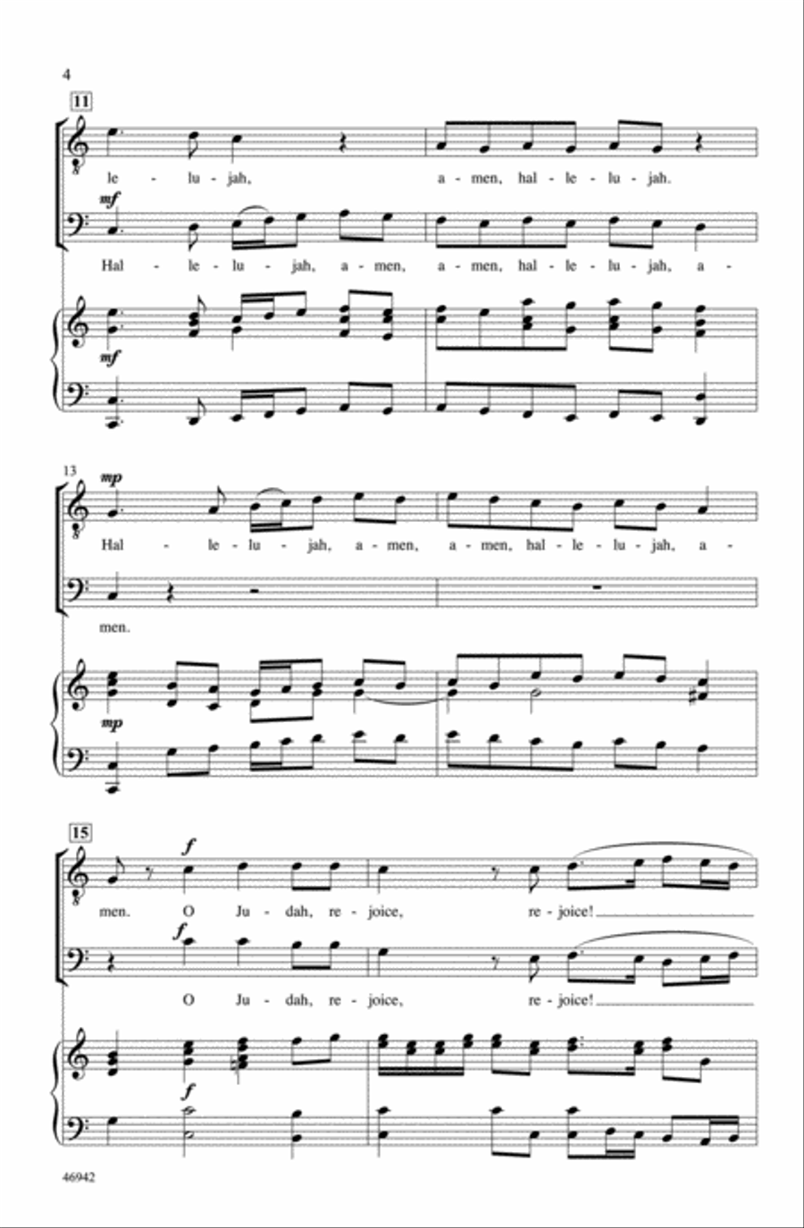 Hallelujah, Amen Choir scores gallery preview page 3