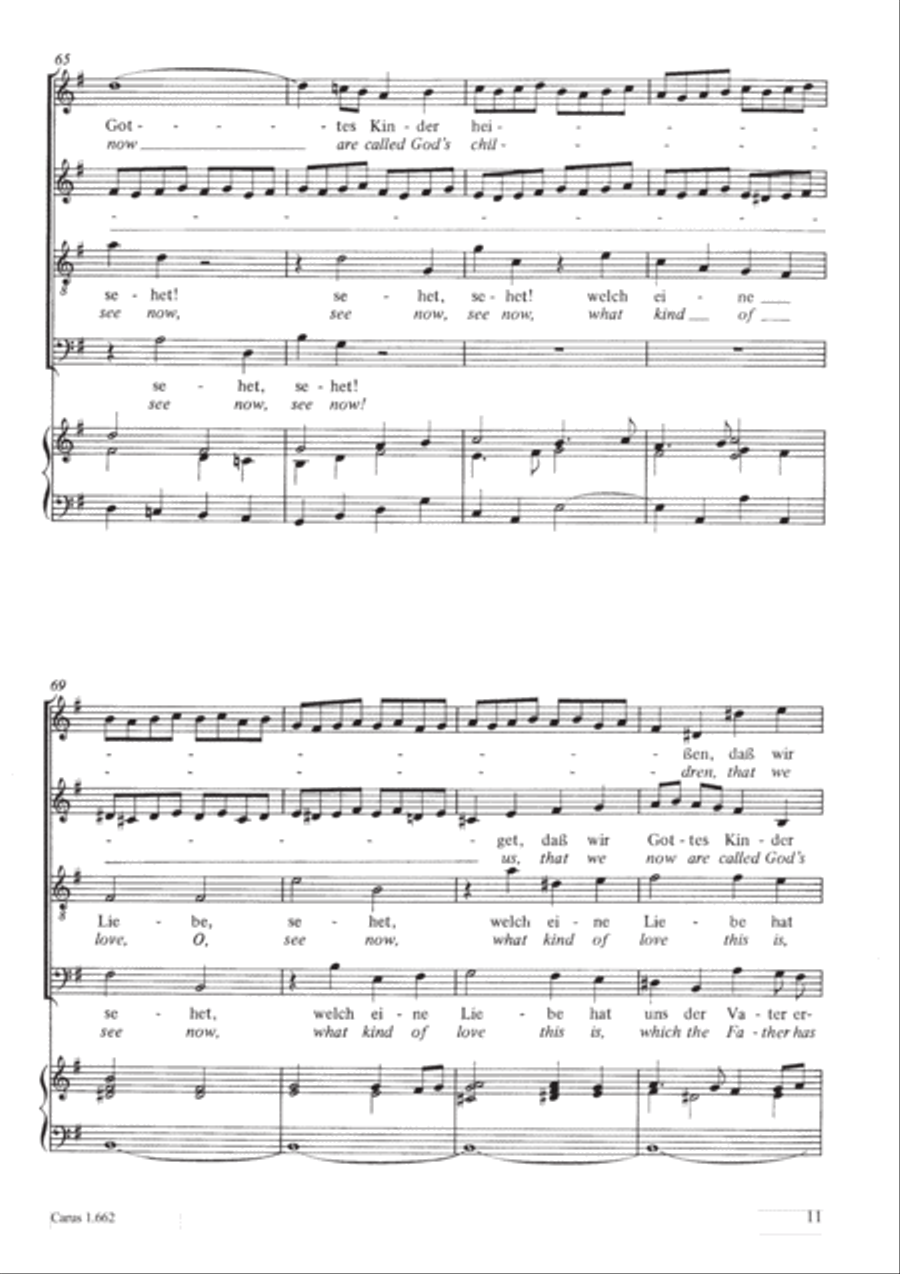 See now, what kind of love (Sehet, welch eine Liebe hat uns der Vater erzeiget) 4-Part scores gallery preview page 12