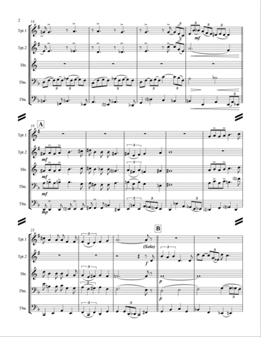 When Sunny Gets Blue Brass Ensemble scores gallery preview page 3