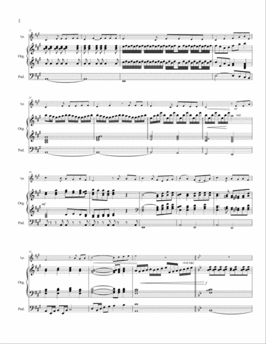 How Great Thou Art – One Trumpet and Organ How Great Thou Art – One Trumpet and Organ Trumpet Duet scores gallery preview page 3