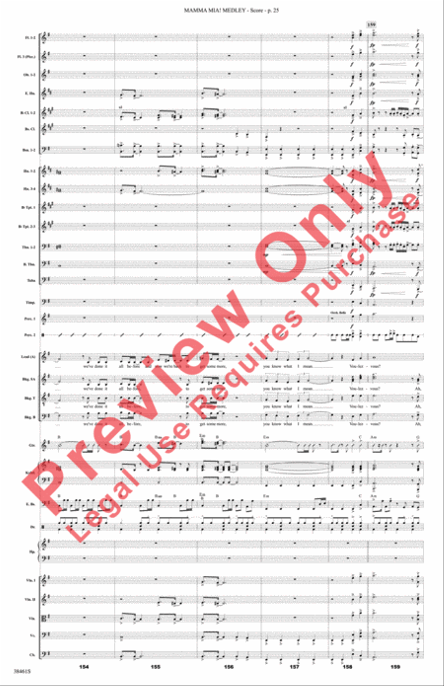 Mamma Mia! Medley Full Orchestra scores gallery preview page 26
