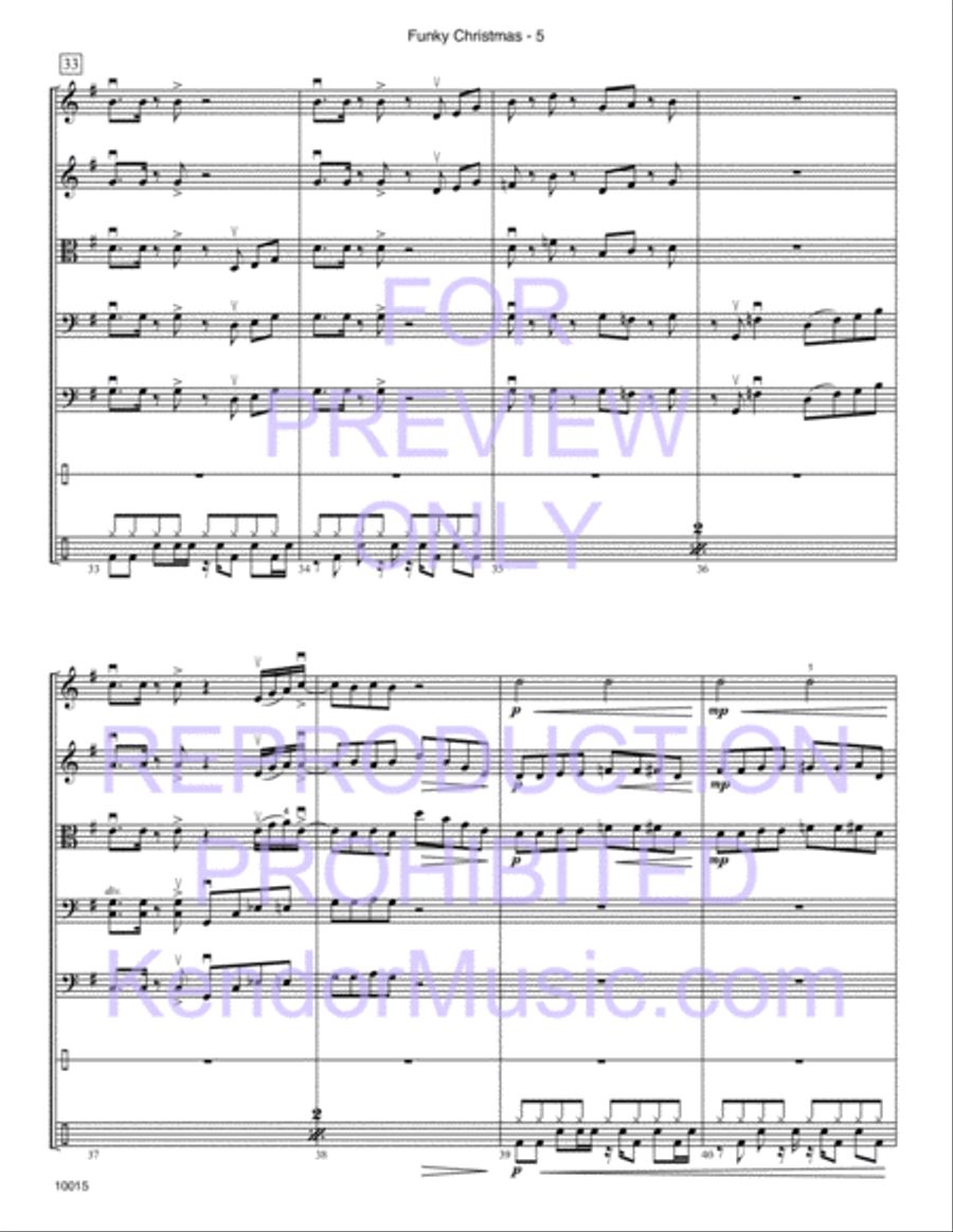 Funky Christmas String Orchestra scores gallery preview page 7