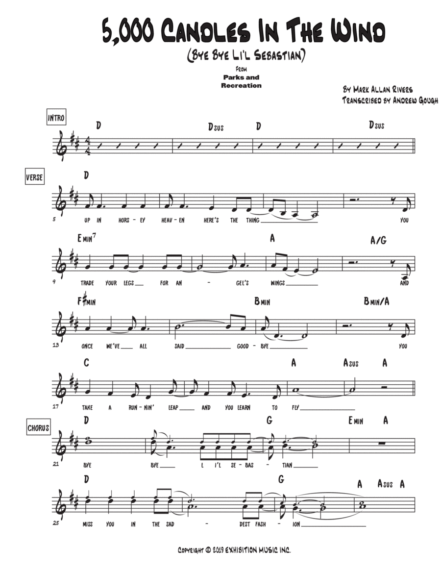 5,000 Candles In The Wind Piano scores gallery preview page 1
