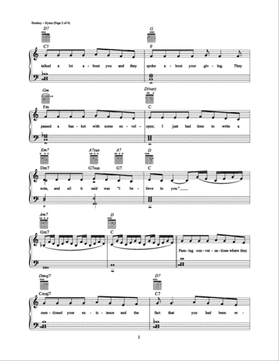 Hymn Hymn Piano, Vocal, Guitar scores gallery preview page 2
