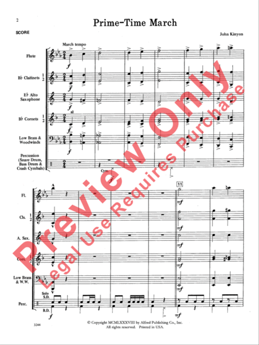 Prime-Time March Prime-Time March Concert Band scores gallery preview page 3