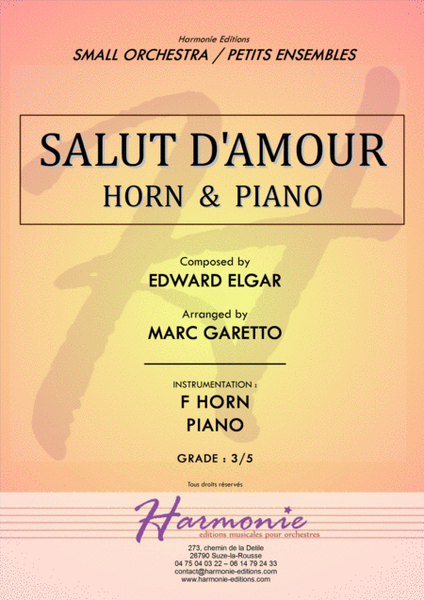 Salut d'Amour - LiebesGruss - EDWARD ELGAR - FRENCH HORN and PIANO - Arrangement by Marc GARETTO image number null
