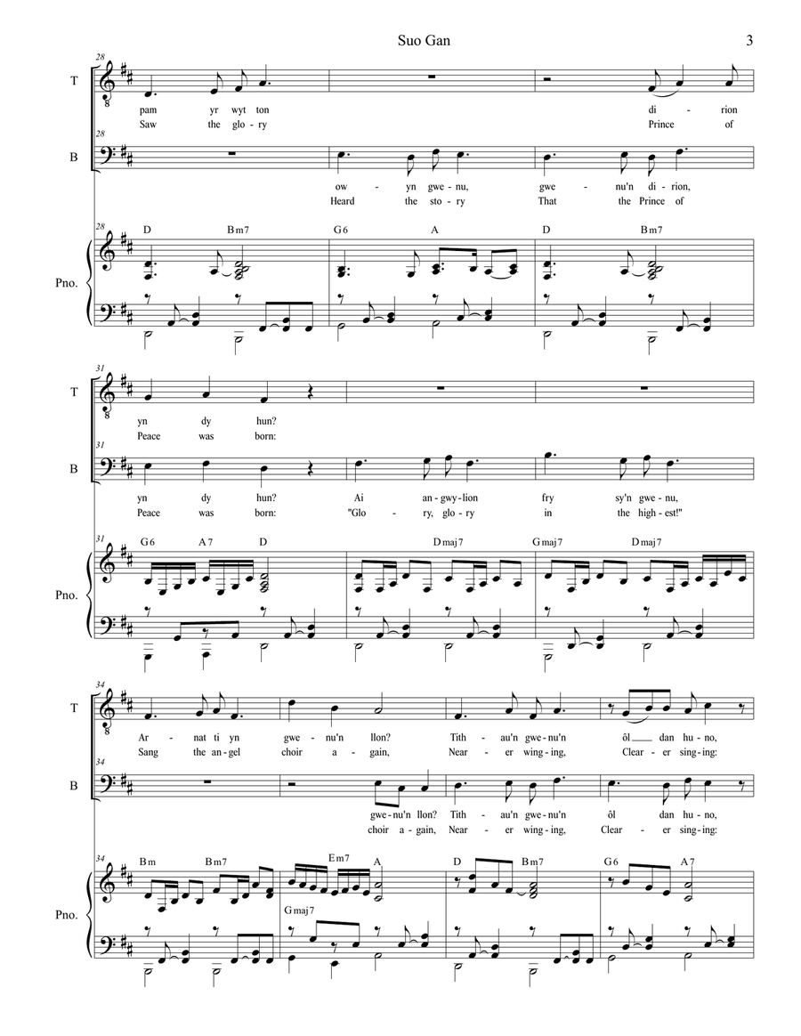 Suo Gan (2-part choir - (TB) TB scores gallery preview page 3