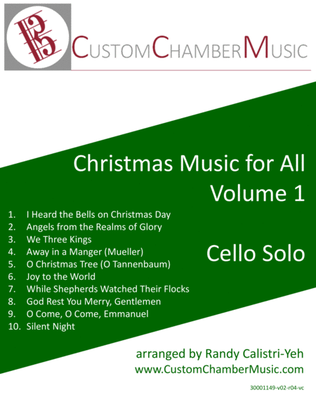 Book cover for Christmas Carols for All, Volume 1 (for Cello Solo)
