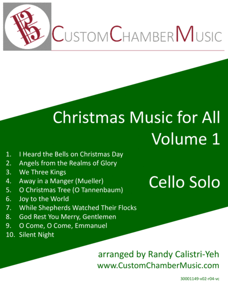 Christmas Carols for All, Volume 1 (for Cello Solo) by Various Cello Solo - Digital Sheet Music
