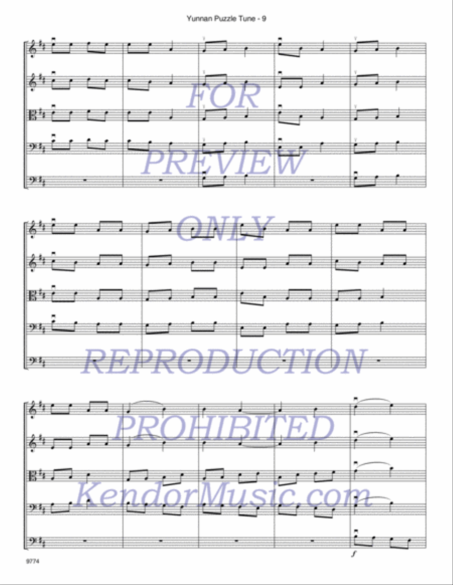 Yunnan Puzzle Tune String Orchestra scores gallery preview page 10