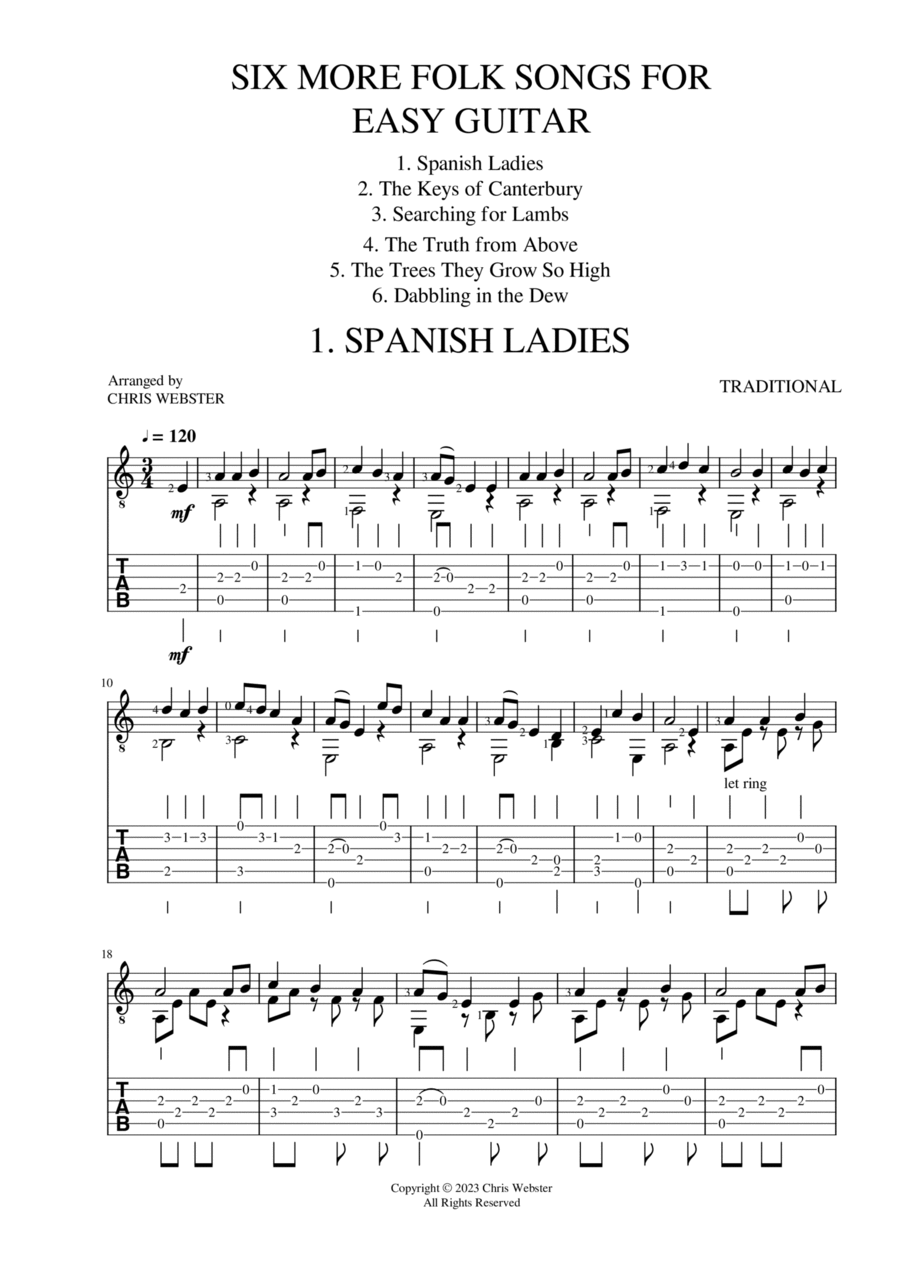 Easy guitar folk shop songs