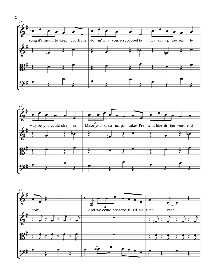 Banana Pancakes String Quartet scores gallery preview page 2