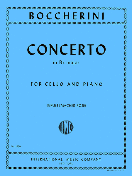 Concerto In B Flat Major by Luigi Boccherini Piano Accompaniment - Sheet Music