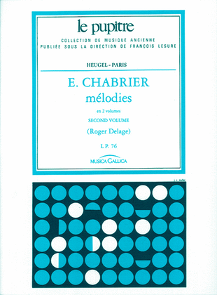 Book cover for Mélodies volume 2/lp76/chant et piano
