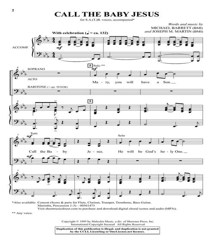 Call the Baby Jesus (New Edition) SA scores gallery preview page 3