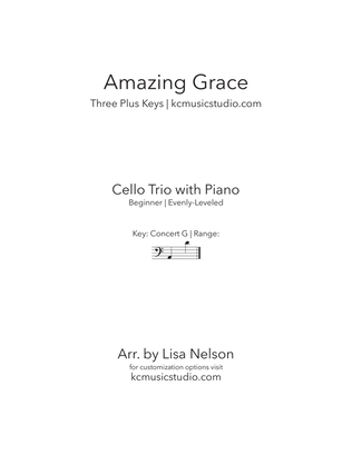 Amazing Grace - Cello Trio with Piano Accompaniment