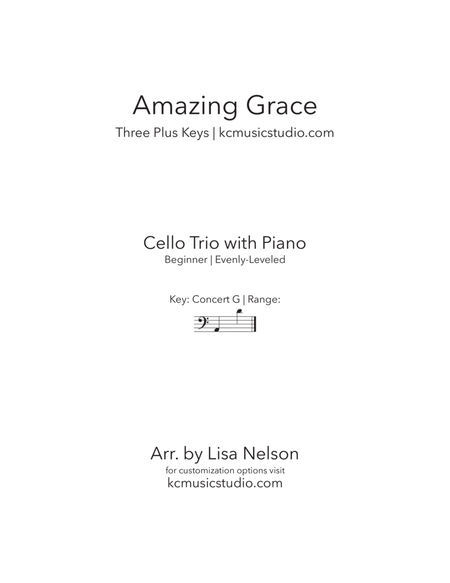 Amazing Grace - Cello Trio with Piano Accompaniment image number null