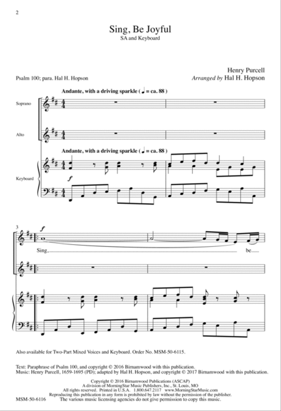 Sing, Be Joyful SA scores gallery preview page 2