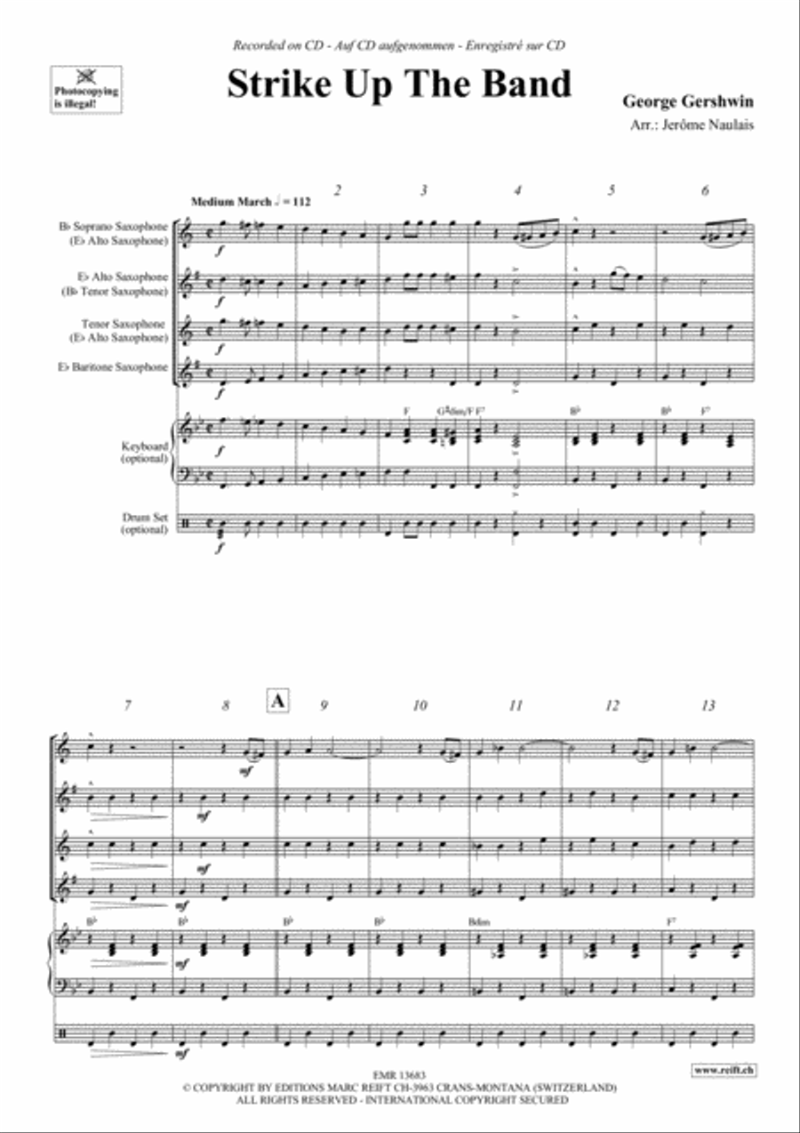 Strike Up The Band Saxophone Quartet scores gallery preview page 3