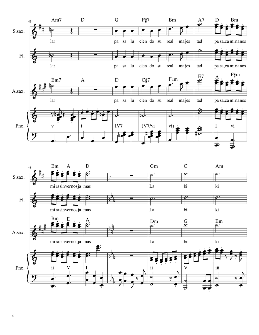 La Bikina Piano, Vocal, Guitar scores gallery preview page 4