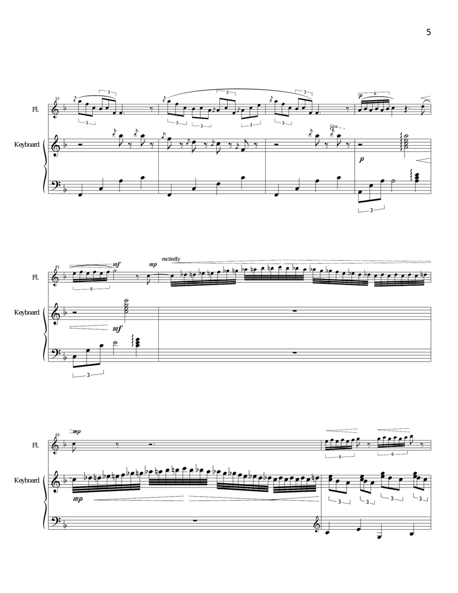 Butterfly Fantasy for flute and piano Woodwind Duet scores gallery preview page 5