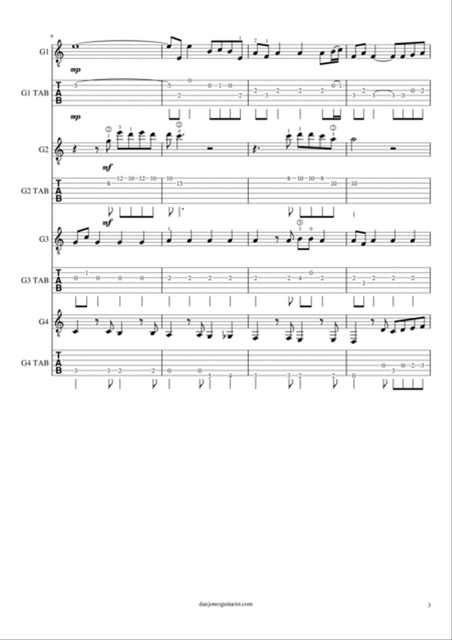 A Whiter Shade Of Pale Guitar Ensemble scores gallery preview page 4