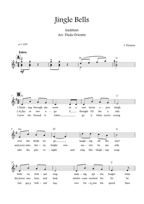 Jingle Bells (G major - leadhsheet - with lyrics)