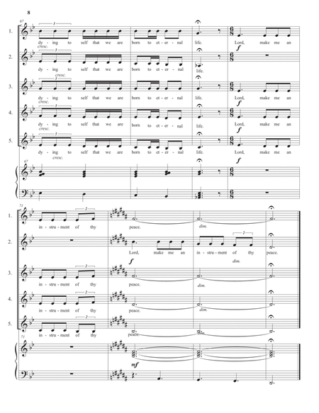 Peace Prayer. for 5-part treble choir image number null