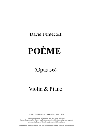 Poème, Opus 56, for Violin and Piano