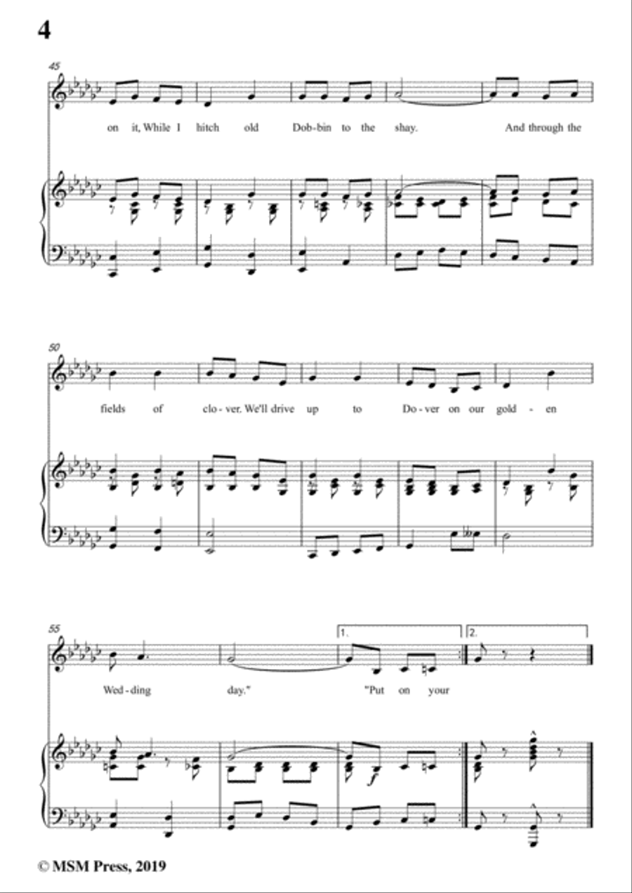 Percy Wenrich-Put On Your Old Grey Bonnet,in D flat Major,for Voice&Piano Voice scores gallery preview page 6