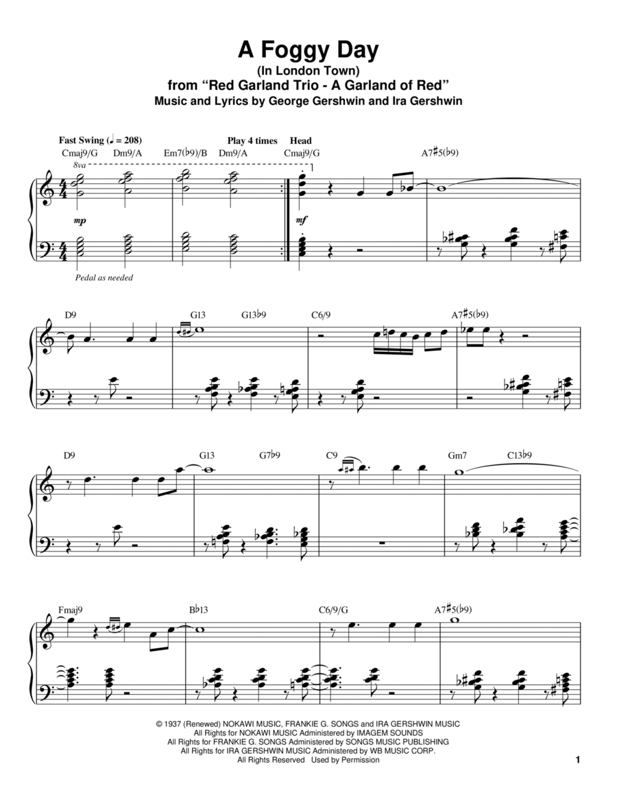A Foggy Day (In London Town) Piano scores gallery preview page 1