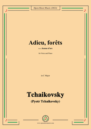 Book cover for Tchaikovsky-Adieu,forêts,from Jeanne D'arc,in C Major